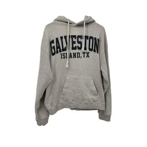 Galveston Island Texas Adult L Gray Pullover Sweatshirt Trade Heritage Beach